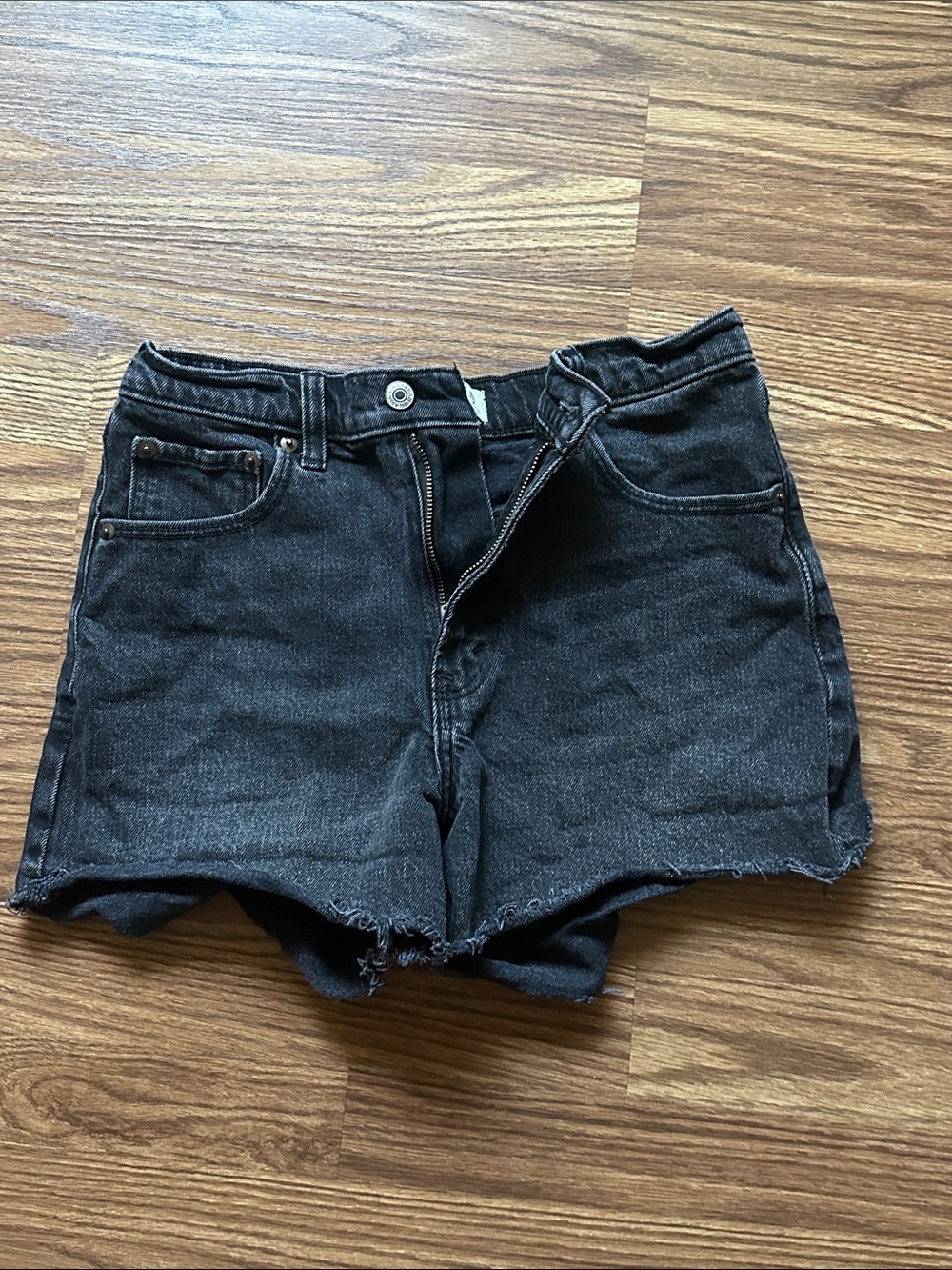 Women’s Black Denim high rise shorts - Abercrombie and fitch